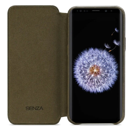 Senza Desire Skinny Leather Wallet Samsung Galaxy S9 Burned Olive Senza