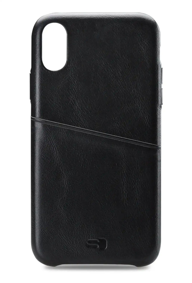 Senza Pure Leather Cover With Card Slot Apple Iphone Xs Max Deep Black Senza