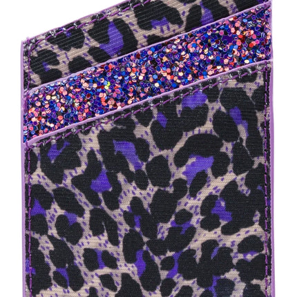 My Style Universal Sticky Card Pocket Purple Leopard