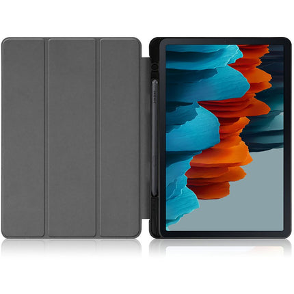 Samsung Galaxy Tab S7 - TriFold Smart Book Case Pen Slot - Grey
