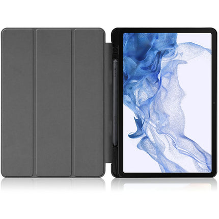 Samsung Galaxy Tab S8 - TriFold Smart Book Case Pen Slot - Grey