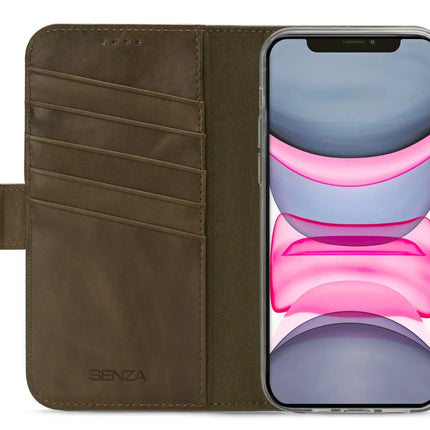 Senza Desire Leather Wallet Apple Iphone 11 Pro Burned Olive Senza