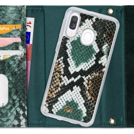 Mobilize 2In1 Gelly Velvet Clutch For Samsung Galaxy A40 Green Snake Mobilize