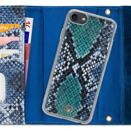 Mobilize 2In1 Gelly Velvet Clutch For Apple Iphone 6/6S/7/8/Se (2020/2022) Royal Blue Snake Mobilize
