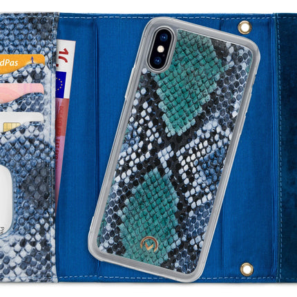 Mobilize 2In1 Gelly Velvet Clutch For Apple Iphone X/Xs Royal Blue Snake Mobilize