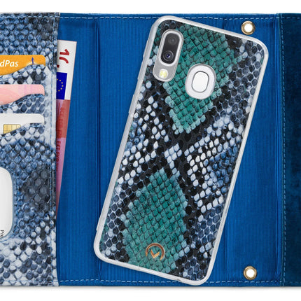 Mobilize 2In1 Gelly Velvet Clutch For Samsung Galaxy A40 Royal Blue Snake Mobilize
