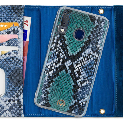 Mobilize 2In1 Gelly Velvet Clutch For Samsung Galaxy A20E Royal Blue Snake Mobilize