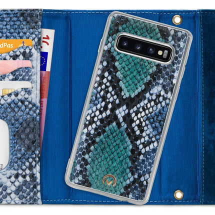 Mobilize 2In1 Gelly Velvet Clutch For Samsung Galaxy S10 Royal Blue Snake Mobilize