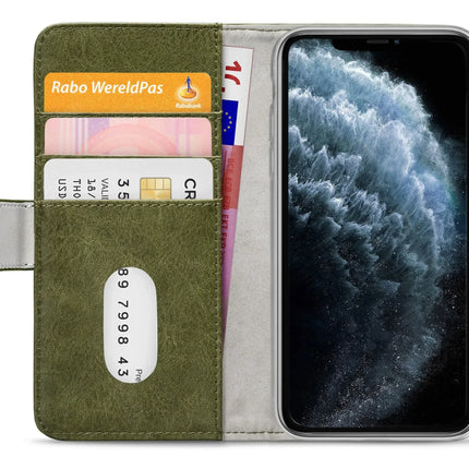 Mobilize groene boekhoes iPhone 11 Pro Max magneetsluiting detail