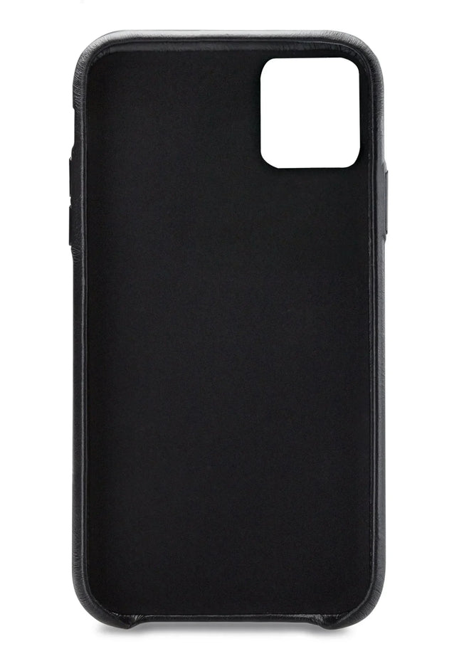 iPhone 11 Pro Max zwart leren hoesje kaartsleuf detail