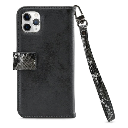 iPhone 11 Pro clutch geopend met 3 pasjesvakken en ritsvak voorkant