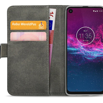 Mobilize Classic Gelly Wallet Book Case Motorola One Action Black Mobilize