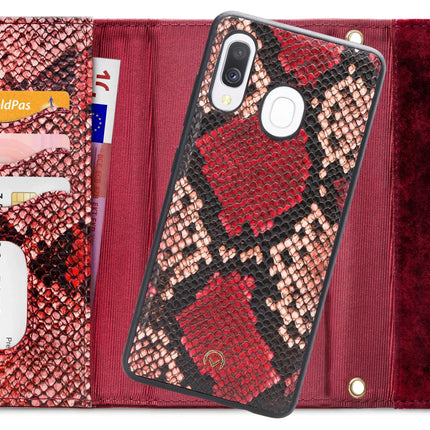 Mobilize 2In1 Gelly Velvet Clutch For Samsung Galaxy A40 Red Snake Mobilize