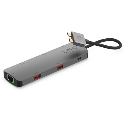 LINQ Connects 7in2 Pro USB-C 10Gbps Multiport Hub with Dual 4K HDMI and Ethernet for MacBook M1/M2