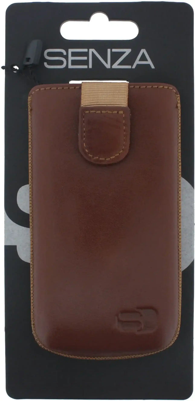 Senza Leather Slide Case Cognac Size M Senza