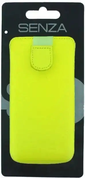 Senza Leather Slide Case Neon Yellow Size M-Large Senza