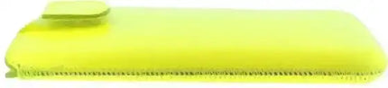 Senza Leather Slide Case Neon Yellow Size M-Large Senza