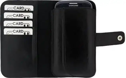 Senza Leather Wallet Slide Case Black Size Xxl Senza