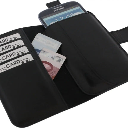 Senza Leather Wallet Slide Case Black Size Xxl Senza