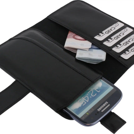 Senza Leather Wallet Slide Case Black Size Xxl Senza