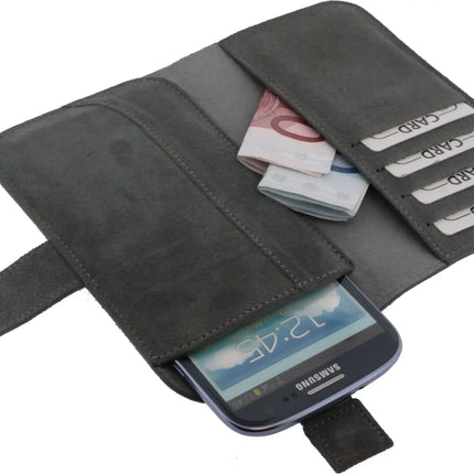 Senza Suede Wallet Slide Case Warm Grey Size Xxl Senza