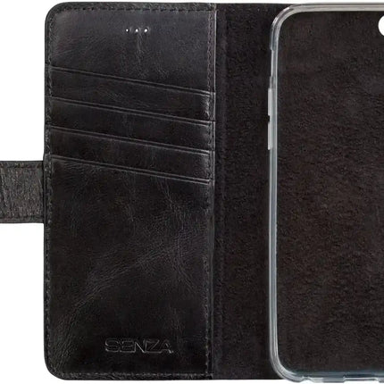 Senza Pure Leather Wallet Apple Iphone 6/6S Deep Black Senza