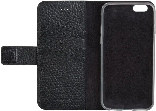 Senza Exquisite Leather Wallet Apple Iphone 6/6S Intense Black Senza