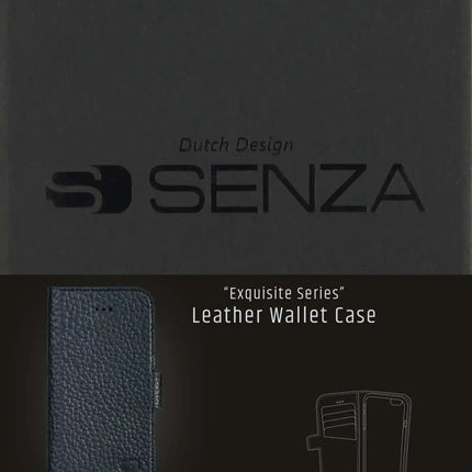 Senza Exquisite Leather Wallet Apple Iphone 6/6S Intense Black Senza