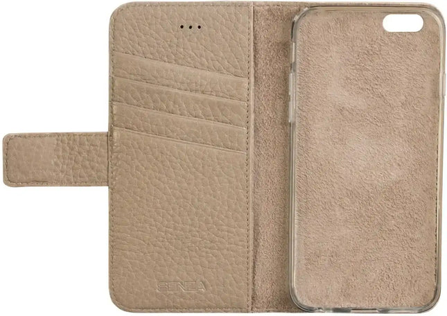 Senza Exquisite Leather Wallet Apple Iphone 6/6S Desert Taupe Senza