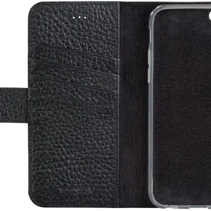 Senza Exquisite Leather Wallet Apple Iphone 5/5S/Se Intense Black Senza