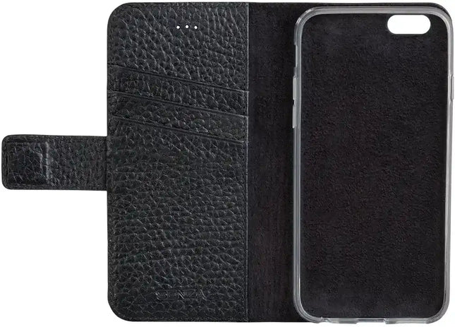 Senza Exquisite Leather Wallet Apple Iphone 5/5S/Se Intense Black Senza