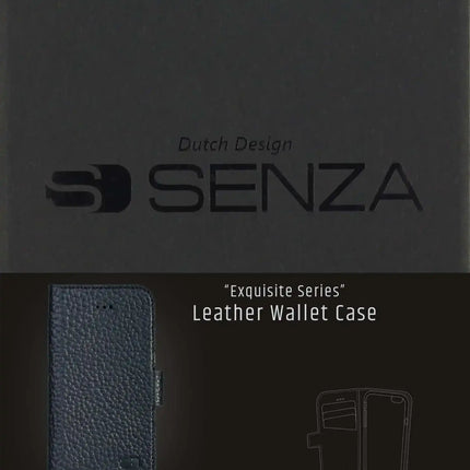 Senza Exquisite Leather Wallet Apple Iphone 5/5S/Se Intense Black Senza