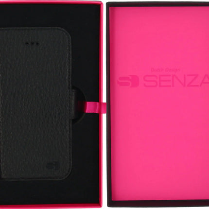 Senza Exquisite Leather Wallet Apple Iphone 5/5S/Se Intense Black Senza
