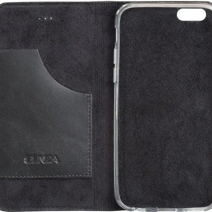 Senza Authentic Leather Booklet Apple Iphone 6/6S Pure Black Senza