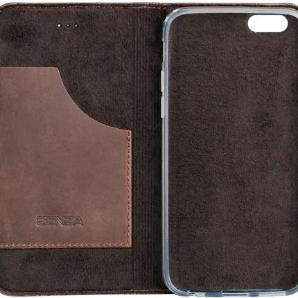 Senza Raw Leather Booklet Apple Iphone 6/6S Chestnut Brown Senza