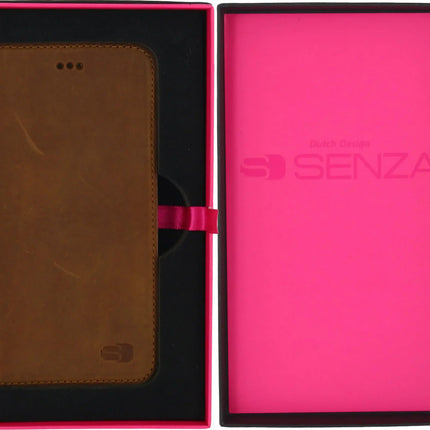 Senza Raw Leather Booklet Apple Iphone 6/6S Chestnut Brown Senza