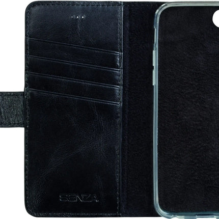 Senza Pure Leather Wallet Apple Iphone 7/8/Se (2020/2022) Deep Black Senza