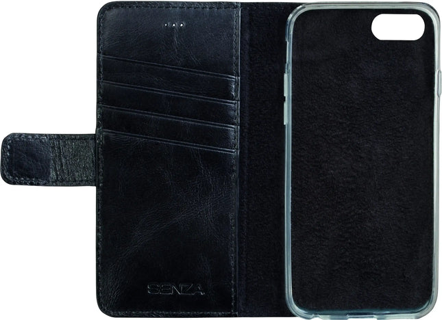 Senza Pure Leather Wallet Apple Iphone 7/8/Se (2020/2022) Deep Black Senza
