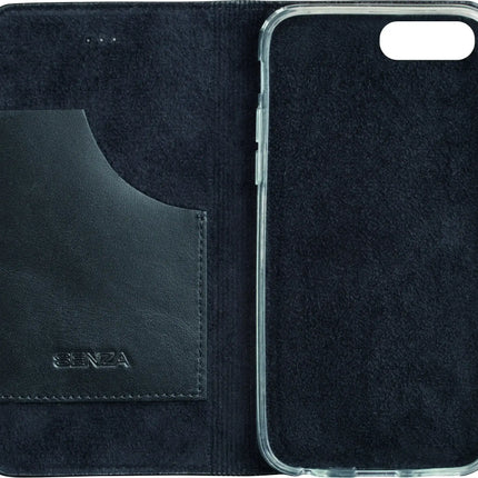 Senza Authentic Leather Booklet Apple Iphone 7 Plus/8 Plus Pure Black Senza