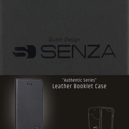 Senza Authentic Leather Booklet Apple Iphone 7 Plus/8 Plus Pure Black Senza