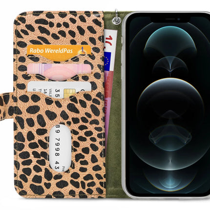 Mobilize 2In1 Magnet Zipper Case Apple Iphone 12 Pro Max Olive/Leopard Mobilize
