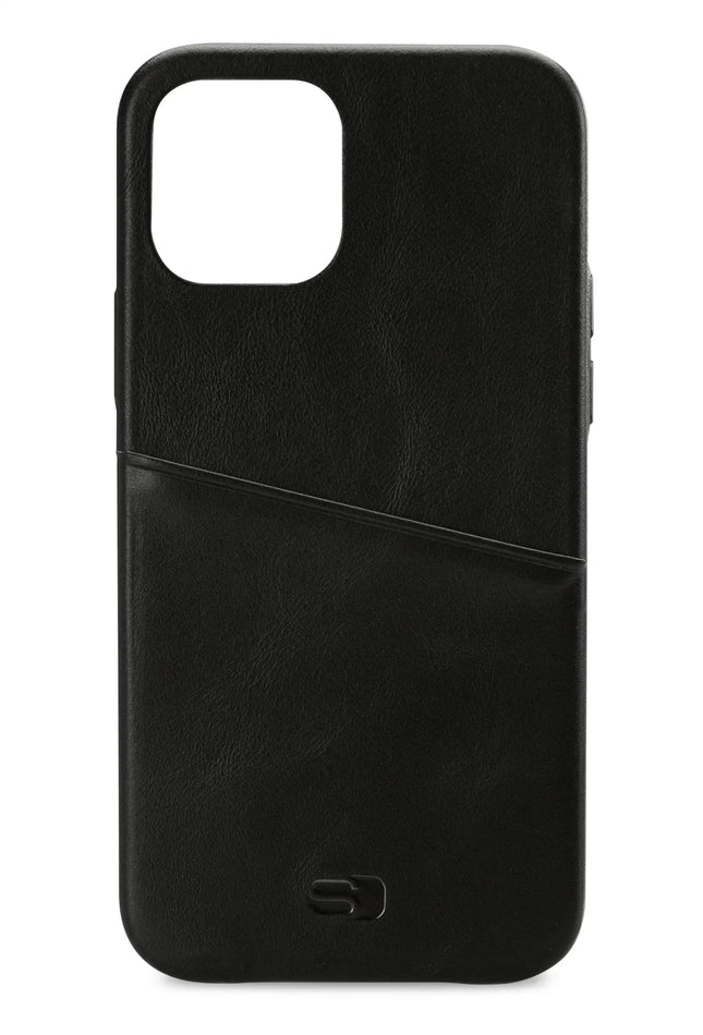 Senza Pure Leather Cover With Card Slot Apple Iphone 12 Mini Deep Black Senza