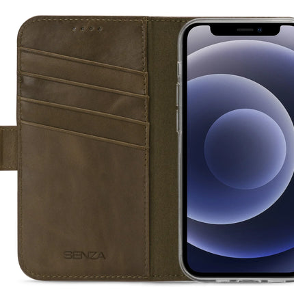 Senza Desire Leather Wallet Apple Iphone 12 Mini Burned Olive Senza