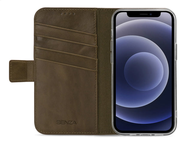 Senza Desire Leather Wallet Apple Iphone 12 Mini Burned Olive Senza