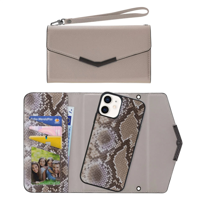 Mobilize 2In1 Elegant Magnet Clutch Apple Iphone 12 Mini Beige Snake Mobilize