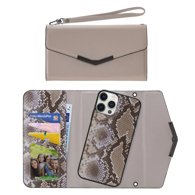Mobilize 2In1 Elegant Magnet Clutch Apple Iphone 12 Pro Max Beige Snake Mobilize