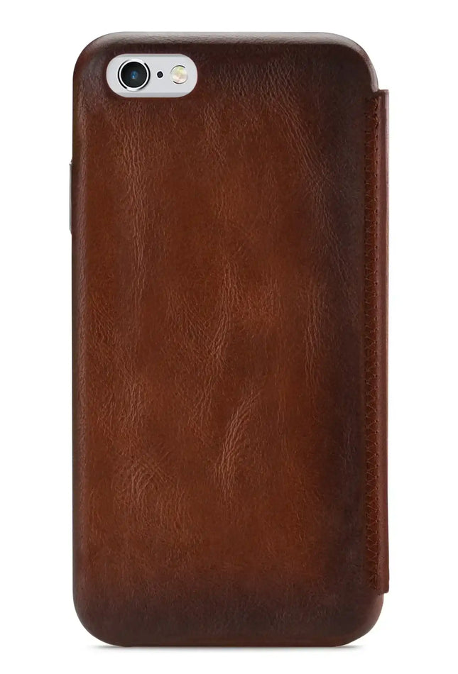 Senza Desire Skinny Leather Booklet Apple Iphone 6/6S Burned Cognac Senza