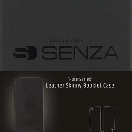 Senza Pure Skinny Leather Booklet Apple Iphone 6/6S Deep Black Senza