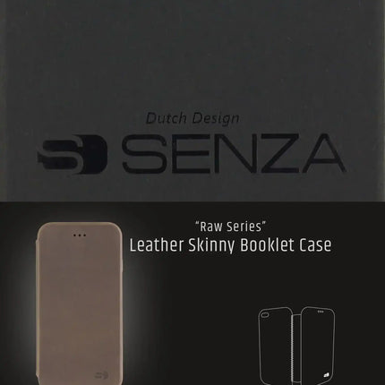 Senza Raw Skinny Leather Booklet Apple Iphone 6/6S Chestnut Brown Senza
