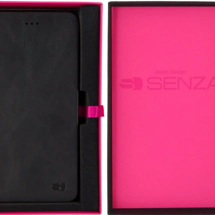 Senza Pure Skinny Leather Booklet Apple Iphone 7 Plus/8 Plus Deep Black Senza